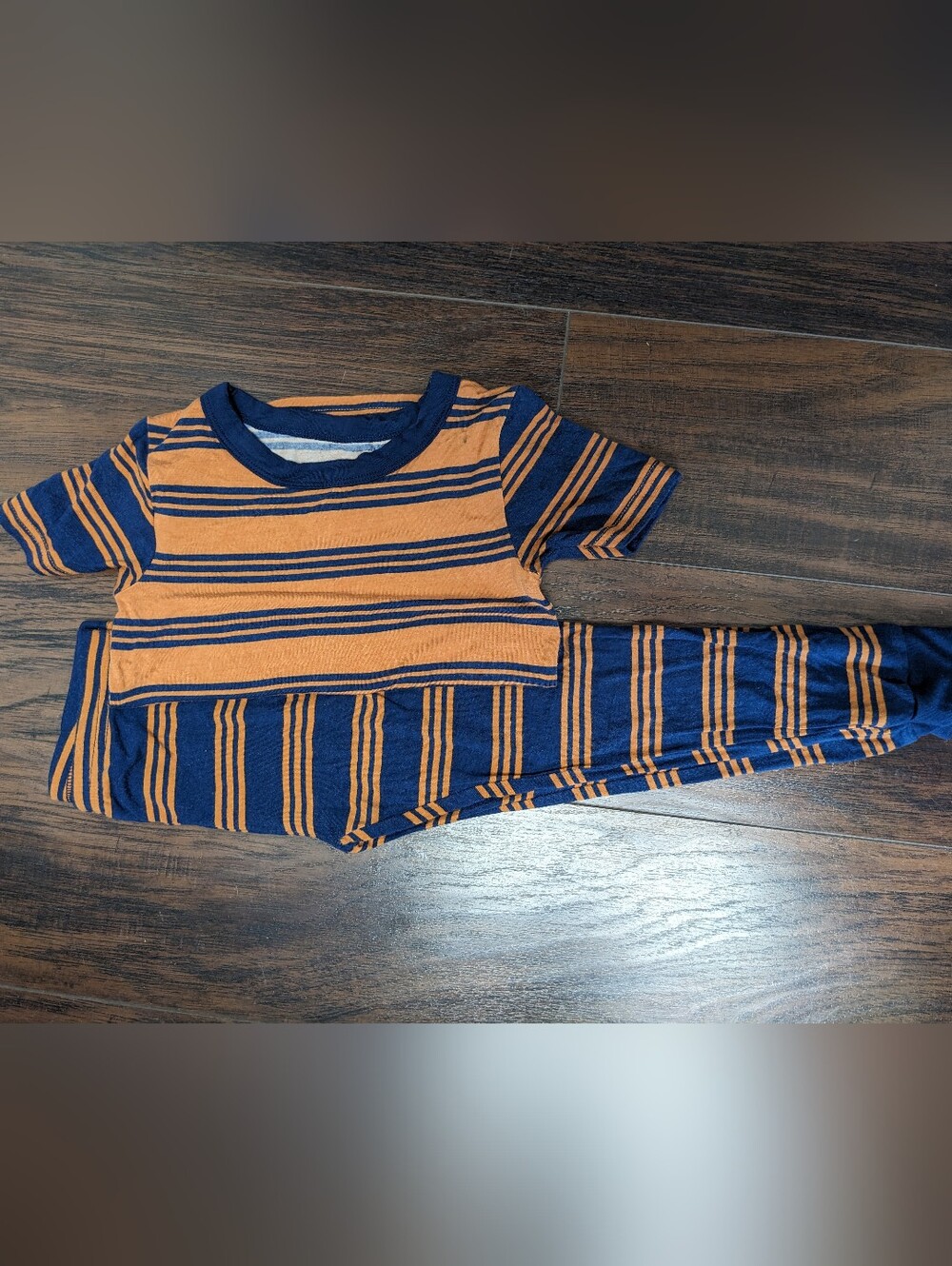 Carter's Navy and Orange Striped PJ Set
